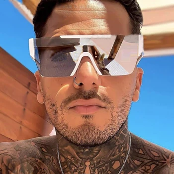 GUIME HOUSE One Piece Square Sunglasses For Women Oversize Flat Sun Glasses Men Vintage White Silver Mirror Shades UV400 Eyewear
GUIME HOUSE One Piece Square Sunglasses For Women Oversize Flat Sun Glasses Men Vintage White Silver Mirror Shades UV400 Eyewear