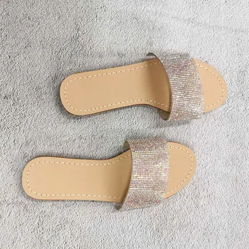 Muticolor Rhinestone Fashion Female Slippers High Quality Wholesale Party Vacation Ladies Slides Large Size Comfort Shoes Woman 
Muticolor Rhinestone Fashion Female Slippers High Quality Wholesale Party Vacation Ladies Slides Large Size Comfort Shoes Woman