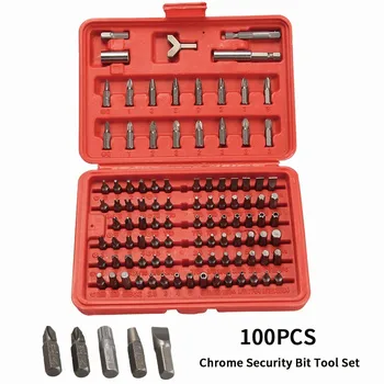 100Pcs Chrome Security Bit Tool Set Torx Hex Drill Star Spanner Screw Driver Set Fasteners Screwdriver Bit
100Pcs Chrome Security Bit Tool Set Torx Hex Drill Star Spanner Screw Driver Set Fasteners Screwdriver Bit