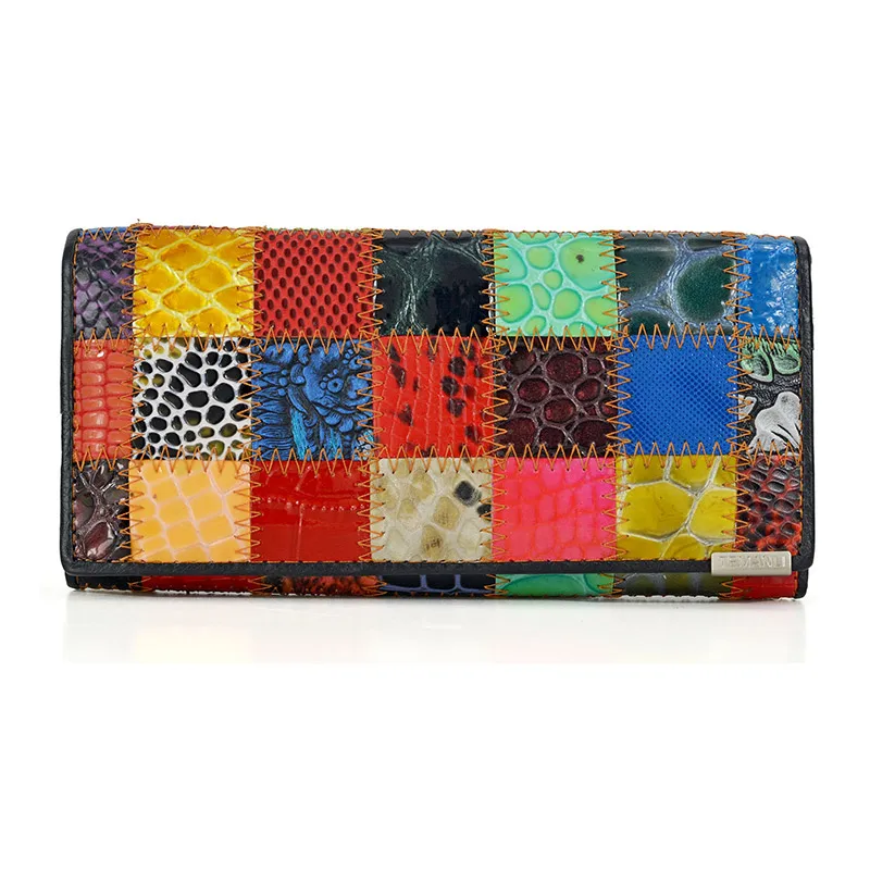 Fashion Autumn Shining Genuine Leather Wallets for Women Long Bracelet Clutch Purse Patchwork Design Female Card Holder Coin Bag
Fashion Autumn Shining Genuine Leather Wallets for Women Long Bracelet Clutch Purse Patchwork Design Female Card Holder Coin Bag