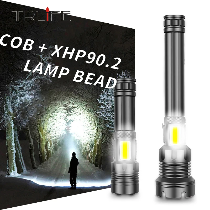 Super Bright 4-Core XHP90.2 LED Flashlight Touch switch With COB Side Light 7 modes Night light for home and Outdoor Camping
Super Bright 4-Core XHP90.2 LED Flashlight Touch switch With COB Side Light 7 modes Night light for home and Outdoor Camping