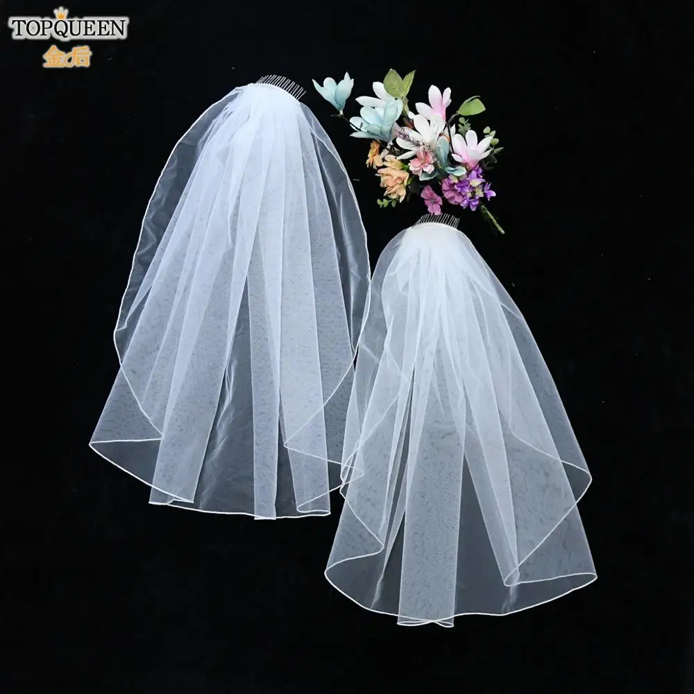TOPQUEEN V14 Customised Bridal Veils Simple Elbow Length Veil Short Bridal Veil with Comb Pencil Edge Wedding Veil
TOPQUEEN V14 Customised Bridal Veils Simple Elbow Length Veil Short Bridal Veil with Comb Pencil Edge Wedding Veil