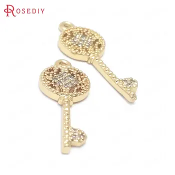 (38893)6PCS 24K Champagne Gold Color Brass and Zircon Key Charms Pendants Jewelry Making Supplies Diy Findings Accessories
(38893)6PCS 24K Champagne Gold Color Brass and Zircon Key Charms Pendants Jewelry Making Supplies Diy Findings Accessories