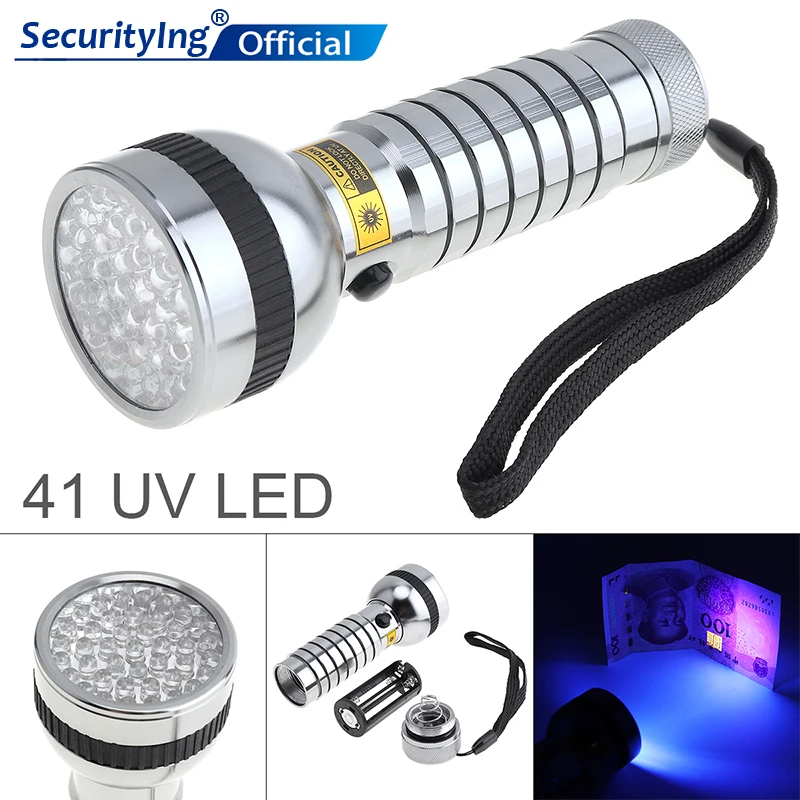 SecurityIng 395nm 41/100 LED UV Multi-function Flashlight Support 4 x AAA/ 6 x AA Batteries for Fluorescent Agent Detection
SecurityIng 395nm 41/100 LED UV Multi-function Flashlight Support 4 x AAA/ 6 x AA Batteries for Fluorescent Agent Detection