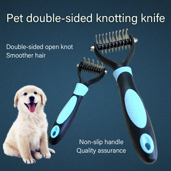 New Stainless Double-sided Pet Cat Dog Comb Brush Professional Large Dogs Open Knot Rake Knife Pet Grooming Products
New Stainless Double-sided Pet Cat Dog Comb Brush Professional Large Dogs Open Knot Rake Knife Pet Grooming Products