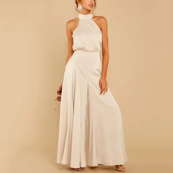 Elegant Wide Leg Pants Jumpsuit Women Spring Sleeveless Jumpsuit Casual Lady Overalls For Women Romper 
Elegant Wide Leg Pants Jumpsuit Women Spring Sleeveless Jumpsuit Casual Lady Overalls For Women Romper