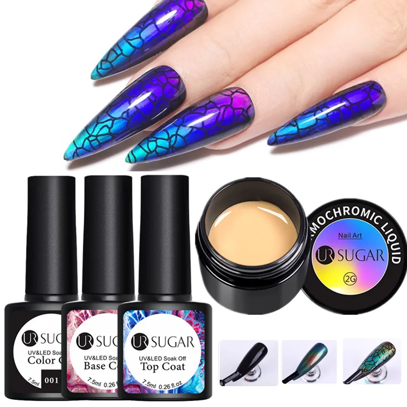UR SUGAR Thermochromic Liquid Set Crystal Thermal Color Changing Gel Nail Polish Black Color Needed Soak Off Nail Art Manicure
UR SUGAR Thermochromic Liquid Set Crystal Thermal Color Changing Gel Nail Polish Black Color Needed Soak Off Nail Art Manicure