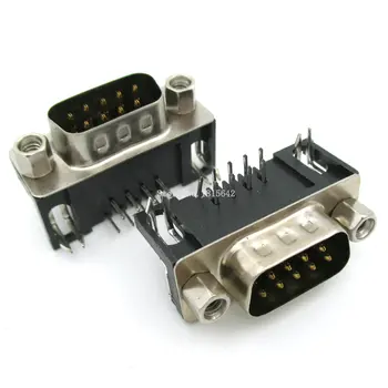 

5PCS/LOT RS232 DB9 DR9 male 9-pin serial port male 9-pin male connector curved legs welded plate