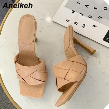 Aneikeh New Mules Women Slipper 2020 Summer Square Toe High Heel Ladies Sandal Weave High Quality Stiletto Dress Shoes Slides
Aneikeh New Mules Women Slipper 2020 Summer Square Toe High Heel Ladies Sandal Weave High Quality Stiletto Dress Shoes Slides