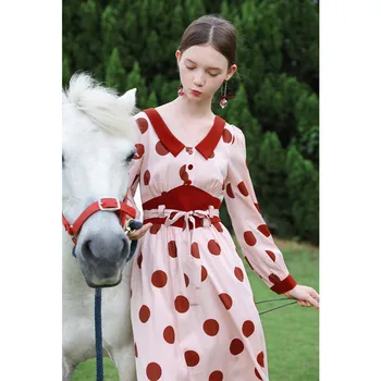 AIGYPTOS Retro Polka Dot Dress Lace Up Waist Waist Thin Temperament Hepburn Style Long Dress 2020 New Spring Dress
AIGYPTOS Retro Polka Dot Dress Lace Up Waist Waist Thin Temperament Hepburn Style Long Dress 2020 New Spring Dress