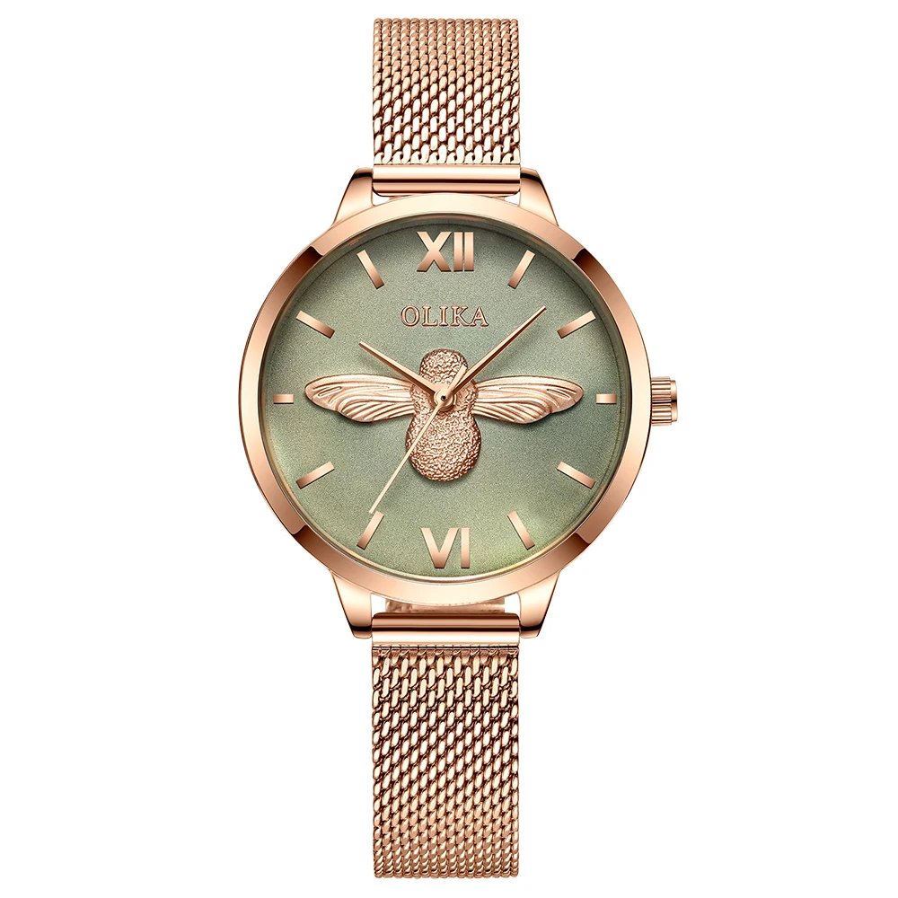 Bee Flower Quartz Watch Women Rose Gold Stainless Watchband High Quality Casual Waterproof Wristwatch Gift Relogio feminino Bee Flower Quartz Watch Women Rose Gold Stainless Watchband High Quality Casual Waterproof Wristwatch Gift Relogio feminino