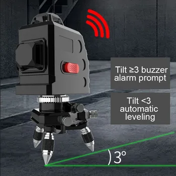 

3x360°laser Level Rechargeable Self-leveling Three-plane Cross-line Laser 12 Lines 360° Fine-tuning Base Two Lithium Batteries