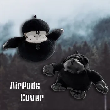 

3D Black Gorilla Earphone Cases For Apple AirPods case Pro 1 2 3 silicone Bluetooth Wireless Protective Cover