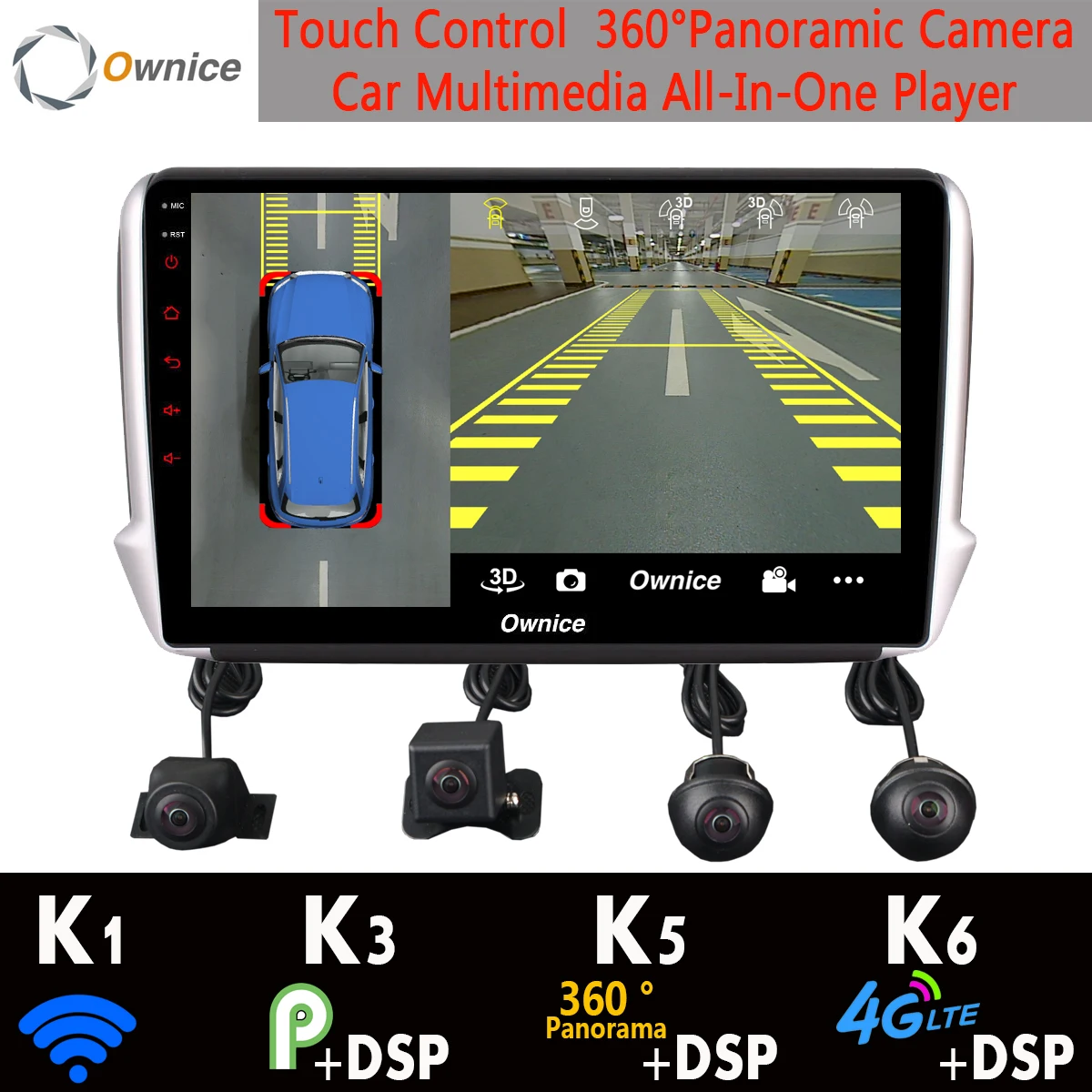 Фото 1din 360°Panoramic Camera 4G SIM WiFi Android 9.0 8Core 4G+64G DSP CarPlay Car Multimedia GPS Radio Player for Peugeot 2008 208 |