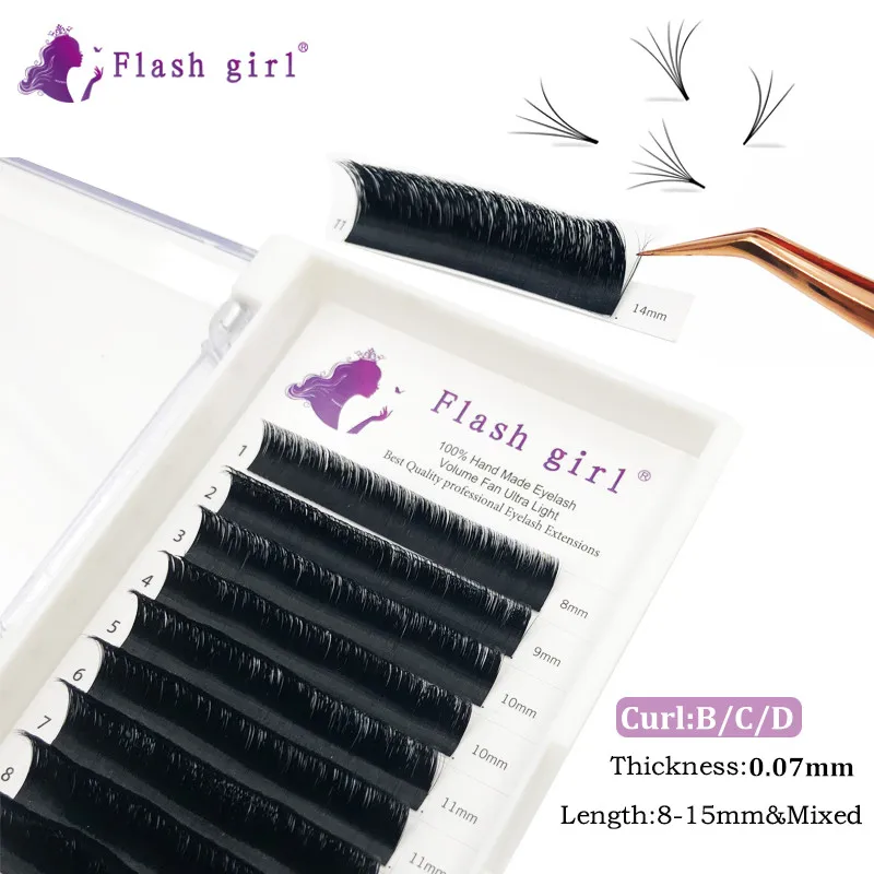 Flash Girl Eyelash Extension B Curl 8-13MM Auto Flowering Eyelash Extensions Natural Soft High Quality Individual Eyelashes
Flash Girl Eyelash Extension B Curl 8-13MM Auto Flowering Eyelash Extensions Natural Soft High Quality Individual Eyelashes