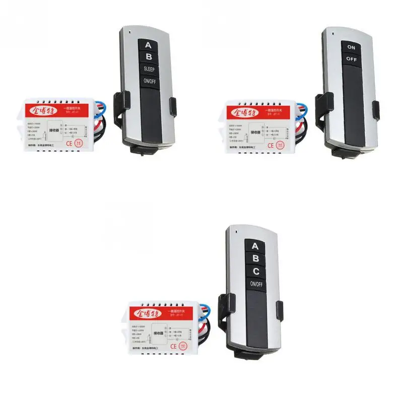 1/2/3 Channel ON/OFF 220V Wireless Remote Control Switch Receiver Transmitter for Lamp Light Ways Digital | Обустройство дома