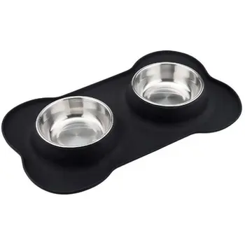 Practical Silicone Bone Double Dog Bowl Pet Pad Pet Feeding Bowl Non-Slip Leakproof Dual-Use Pet bowl
Practical Silicone Bone Double Dog Bowl Pet Pad Pet Feeding Bowl Non-Slip Leakproof Dual-Use Pet bowl