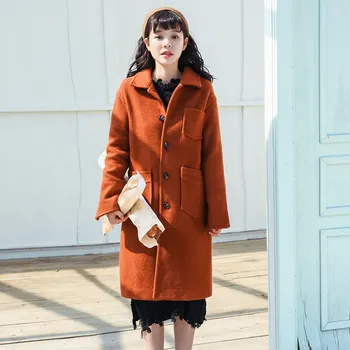 New Autumn Winter Women Casual Woolen Coats Turn-down Collar Warm Long Sleeve Outwear Fashion Slim Single-breasted Outwear
New Autumn Winter Women Casual Woolen Coats Turn-down Collar Warm Long Sleeve Outwear Fashion Slim Single-breasted Outwear