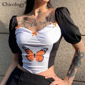 Chicology butterfly graphic print T-shirt patchwork streetwear crop top tshirt women 2020 summer short sleeve t shirt clothes
Chicology butterfly graphic print T-shirt patchwork streetwear crop top tshirt women 2020 summer short sleeve t shirt clothes