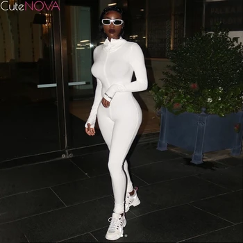 CuteNOVA Summer White Ribbed Rompers Womens Jumpsuit Sporty Fashion 2020 Long Sleeve Fitness Solid Letter Print Zipper Jumpsuits
CuteNOVA Summer White Ribbed Rompers Womens Jumpsuit Sporty Fashion 2020 Long Sleeve Fitness Solid Letter Print Zipper Jumpsuits