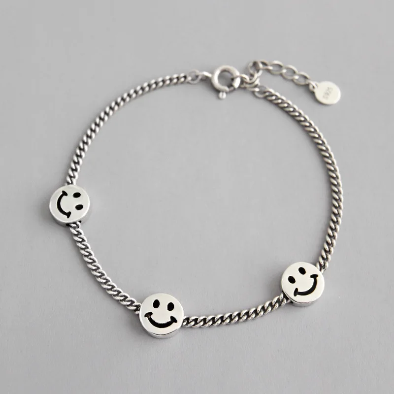 S925 Silver Bracelet INS Retro Smile bracelets for women Student Personality charm Bracelet Sterling Silver Jewelry Lucky Gift
S925 Silver Bracelet INS Retro Smile bracelets for women Student Personality charm Bracelet Sterling Silver Jewelry Lucky Gift