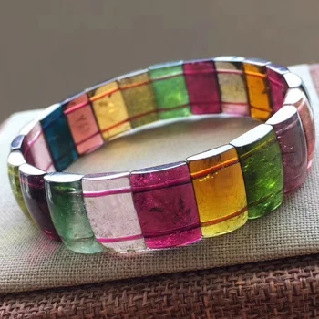 Certificate Natural Colorful Tourmaline Bracelet Bangle 15*4.3mm Clear Rectangle Beads Women Men Fashion Best Stone AAAAA
Certificate Natural Colorful Tourmaline Bracelet Bangle 15*4.3mm Clear Rectangle Beads Women Men Fashion Best Stone AAAAA