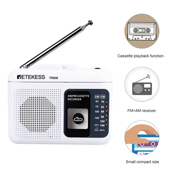 Retekess TR606 Mini Portable AM/FM Radio Digital Radio Speaker Voice Recorder Telescopic Antenna Radio With Cassette Player
Retekess TR606 Mini Portable AM/FM Radio Digital Radio Speaker Voice Recorder Telescopic Antenna Radio With Cassette Player