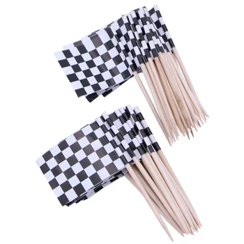Pack of 100 Racing Flag Toothpicks Checkered Flag Picks Appetizer Toothpicks Fruit Sticks for Cocktail Party - Black and White
Pack of 100 Racing Flag Toothpicks Checkered Flag Picks Appetizer Toothpicks Fruit Sticks for Cocktail Party - Black and White