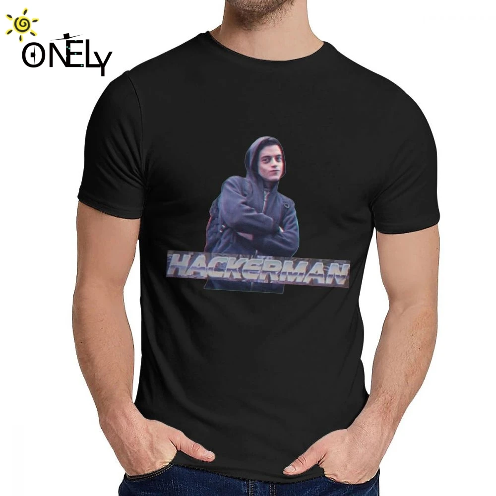 Casual HACKERMAN -Mr Robot T Shirt For Man Summer Cool Cotton Tee O-neck | Мужская одежда