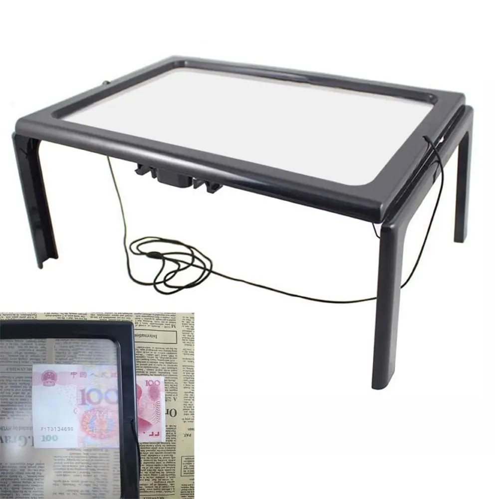 Fresnel Lens Foldabl Legs Magnifier 3X Giant Large Hands Free Desk Magnifying Glass With 4 LED Light for Reading Sewing Knitting
Fresnel Lens Foldabl Legs Magnifier 3X Giant Large Hands Free Desk Magnifying Glass With 4 LED Light for Reading Sewing Knitting
