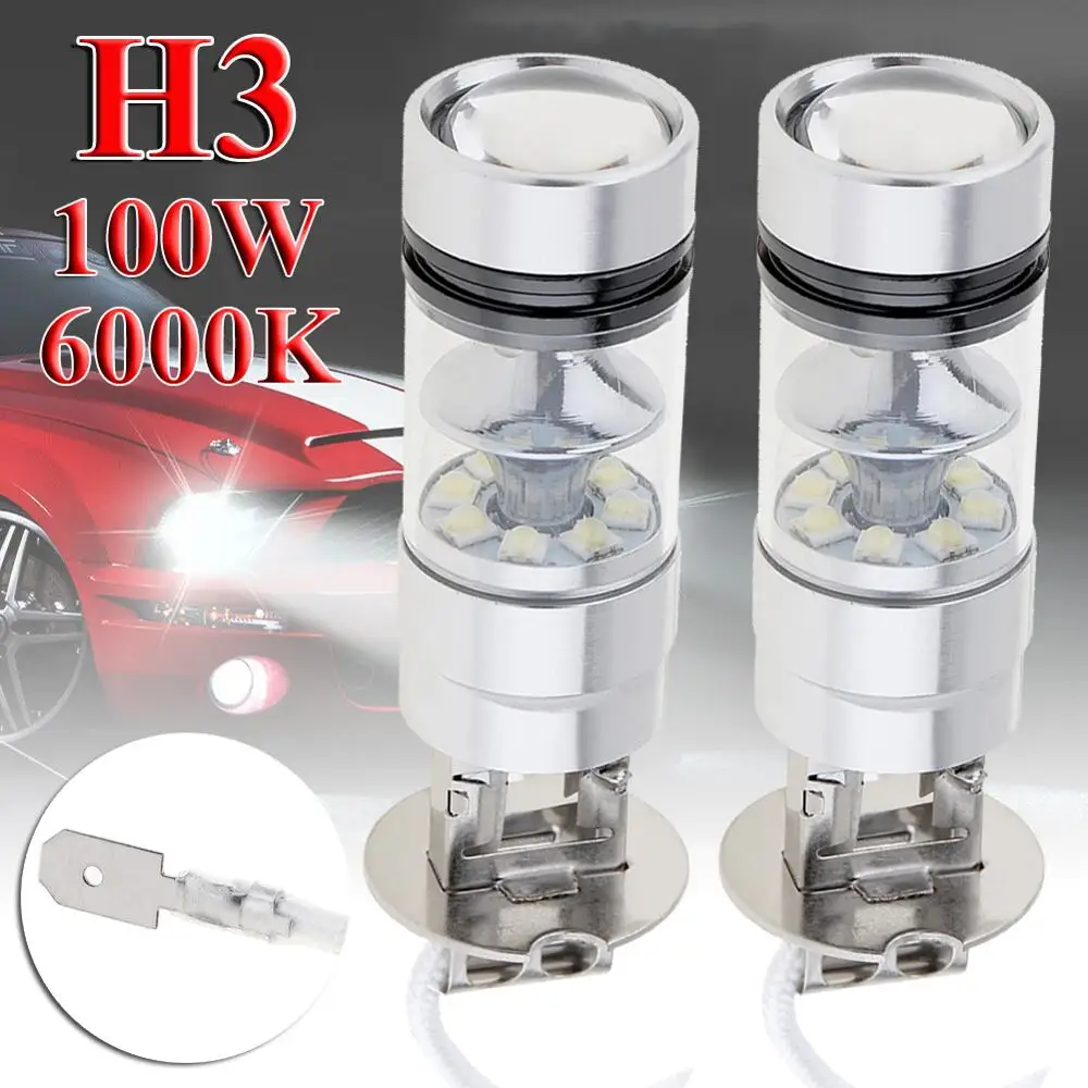 2pcs H3 LED Fog Light 100W DC12V-24V Super Bright Chips Car Driving Bulb LED Light Bulbs Parking Brake Tail Fog lights
2pcs H3 LED Fog Light 100W DC12V-24V Super Bright Chips Car Driving Bulb LED Light Bulbs Parking Brake Tail Fog lights