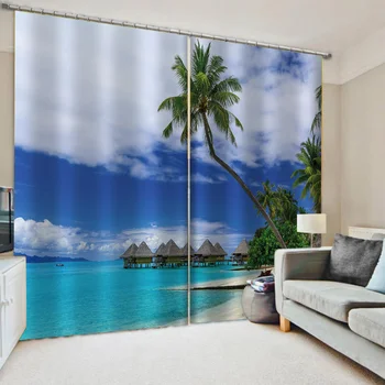 Luxury Blackout 3D Window Curtains For Living Room Nature scenery blue beach curtains Decoration curtains
Luxury Blackout 3D Window Curtains For Living Room Nature scenery blue beach curtains Decoration curtains