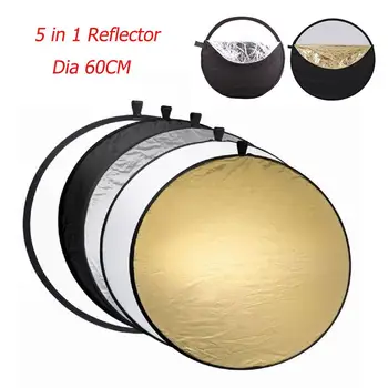 Gosear 5 in 1 60cm Round Collapsible Camera Lighting Photo Disc Reflector Diffuser Kit Carrying Case Photography Equipment
Gosear 5 in 1 60cm Round Collapsible Camera Lighting Photo Disc Reflector Diffuser Kit Carrying Case Photography Equipment