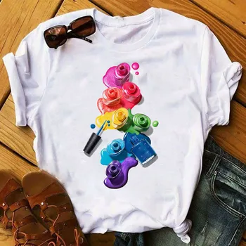 Summer Harajuku Female Tshirt Nail Polish Print Short Sleeve Tops & Tees Fashion Casual T Shirt
Summer Harajuku Female Tshirt Nail Polish Print Short Sleeve Tops & Tees Fashion Casual T Shirt