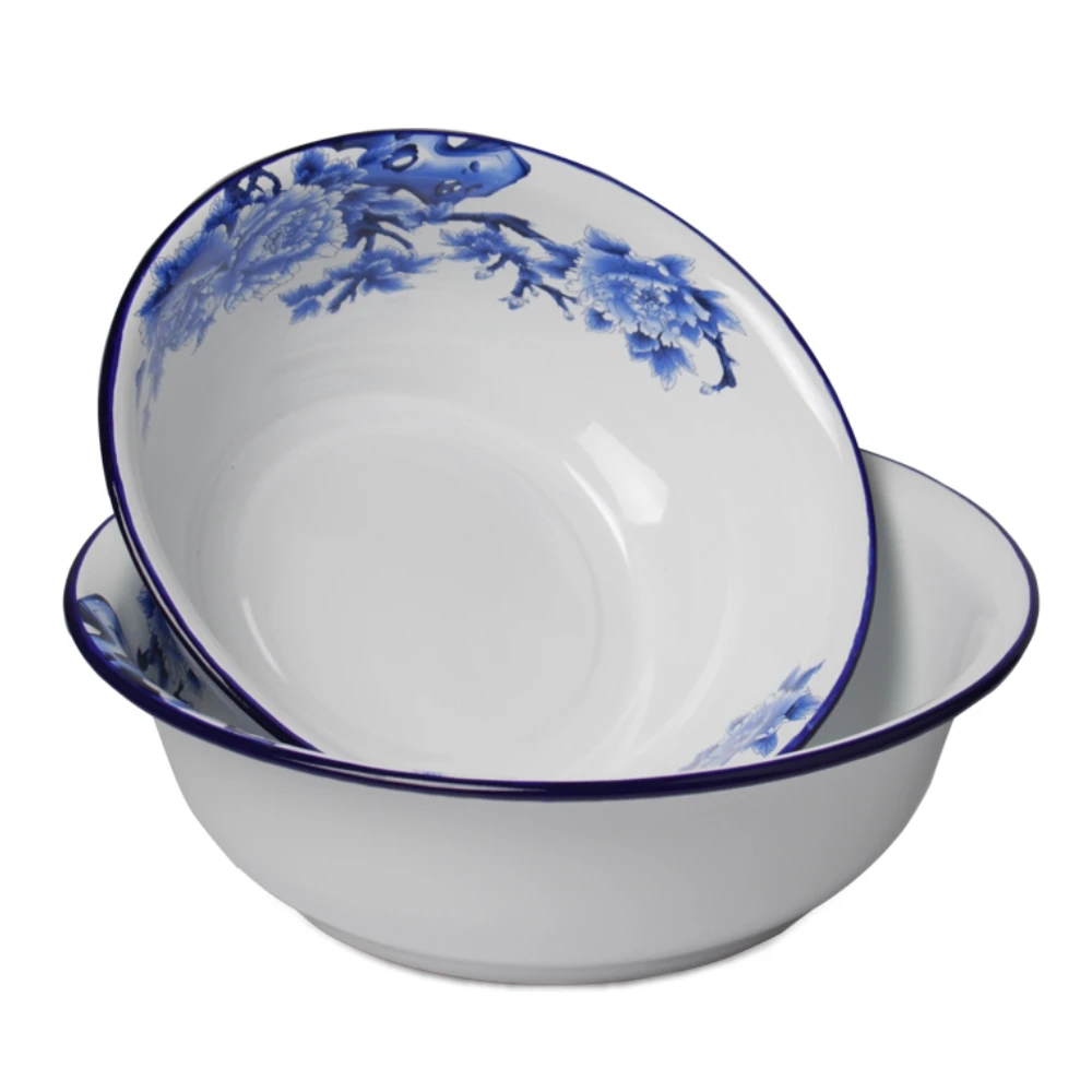 Chinese Vintage Enamel Bowl Basin With Blue And White Porcelain Pattern Food Fruit Vegetables Container Soup Pot Wash Basin
Chinese Vintage Enamel Bowl Basin With Blue And White Porcelain Pattern Food Fruit Vegetables Container Soup Pot Wash Basin
