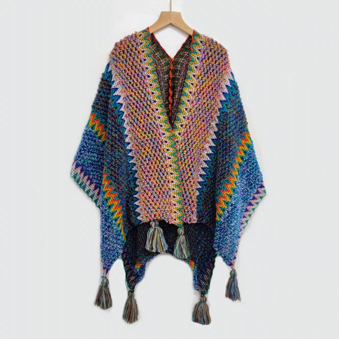 Women Knitting Poncho Capes Autumn New Female Fashion Bohemian Poncho Cloak Tassel Winter Clothing Cardigan Scarf Tibet Sky
Women Knitting Poncho Capes Autumn New Female Fashion Bohemian Poncho Cloak Tassel Winter Clothing Cardigan Scarf Tibet Sky