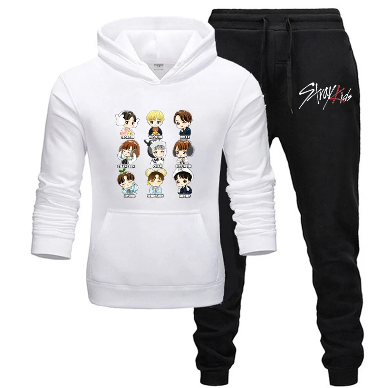 Kpop Stray Kids Hoodies Tracksuit Two Piece Set Sport Wear 2 Piece Outfit Set for Men/women Sweatsuit Hip Hop Men Hoodies Suits
Kpop Stray Kids Hoodies Tracksuit Two Piece Set Sport Wear 2 Piece Outfit Set for Men/women Sweatsuit Hip Hop Men Hoodies Suits