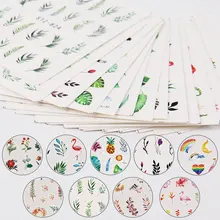 1pc calcomanía de uñas de agua y pegatina de flor hoja de árbol pegatinas de uñas de flores estilo de verano para manicura Flamenco arte de uñas decoraciones(China)