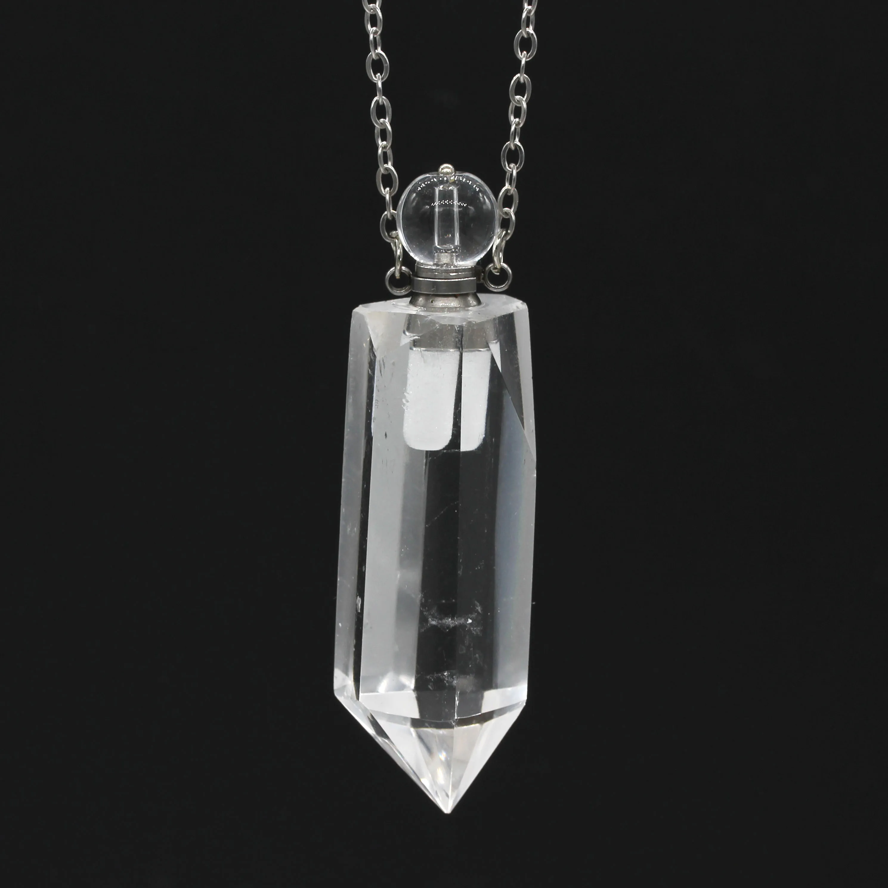 100-Unique 1 Pcs Stainless Steel Perfume Bottle Irregular Shape Natural Clear Quartz Pendant Hexagon Prism Section Necklace
100-Unique 1 Pcs Stainless Steel Perfume Bottle Irregular Shape Natural Clear Quartz Pendant Hexagon Prism Section Necklace