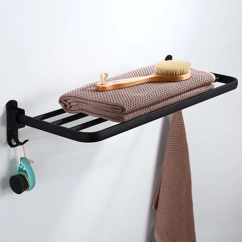 Black And White with Pattern Bed & Breakfast Towel Rack Alumimum Storage Shelf Elegant Black Single Layer Towel Rack Hotel Simpl
Black And White with Pattern Bed & Breakfast Towel Rack Alumimum Storage Shelf Elegant Black Single Layer Towel Rack Hotel Simpl
