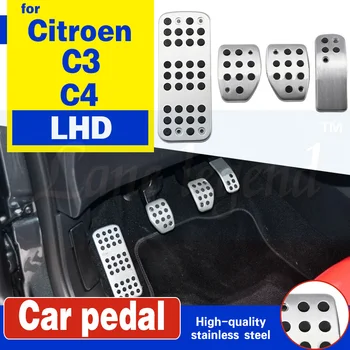 

LHD AT & MT Pedals For Citroen C3 C4 Car Accessories Foot Rest Pedal Pad Plate Decoration Fuel Brake Pedal Plate Pad Cover