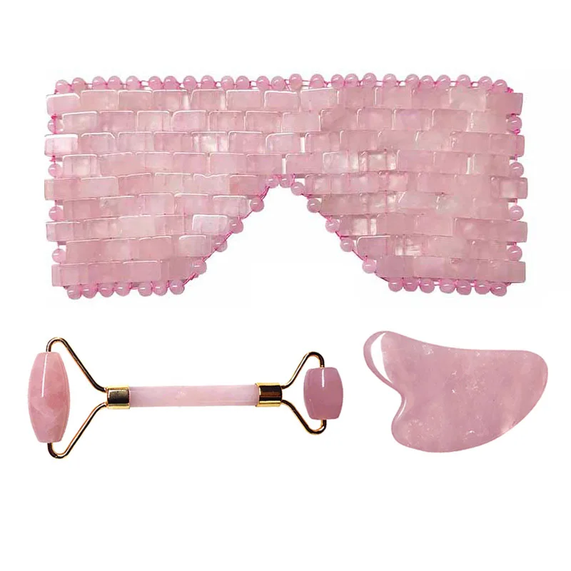 New Rose Quartz Jade Eye Mask Massager Jade Roller Guasha Board Set Natural Stone Scraper Face Lift Roller Facial Massage Tools
New Rose Quartz Jade Eye Mask Massager Jade Roller Guasha Board Set Natural Stone Scraper Face Lift Roller Facial Massage Tools