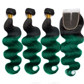 ALIBELE 1B Green Ombre Bundles With Closure Colored Brazilian Body Wave 3 Bundles with Closure Remy Human Hair Weave Bundles
ALIBELE 1B Green Ombre Bundles With Closure Colored Brazilian Body Wave 3 Bundles with Closure Remy Human Hair Weave Bundles