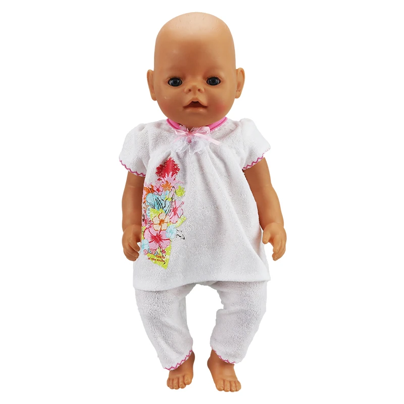 Born New Одежда для куклы-младенца подходит 18 дюймов 40-43 см кукла белый синий розовый