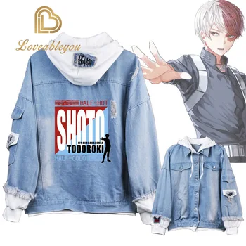 Hot Sale Boku My Hero Academia Midoriya Shoto Todoroki Cosplay Hoodies Costumes Men Women Denim Jacket Coat for Spring/Autumn 
Hot Sale Boku My Hero Academia Midoriya Shoto Todoroki Cosplay Hoodies Costumes Men Women Denim Jacket Coat for Spring/Autumn