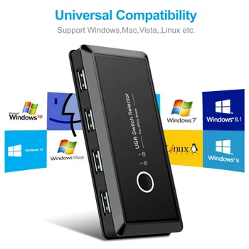 KVM Switch USB 3.0 Selector Switch 2 PCs Share 4 USB 2.0 Devices for Keyboard and Mouse Scanner Printer Kvm Switch Hub
KVM Switch USB 3.0 Selector Switch 2 PCs Share 4 USB 2.0 Devices for Keyboard and Mouse Scanner Printer Kvm Switch Hub