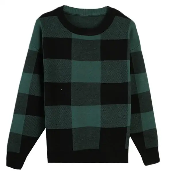 Autumn New star with same paragraph round neck contrast color checkered pattern long sleeve loose Sweater Women's Clothing
Autumn New star with same paragraph round neck contrast color checkered pattern long sleeve loose Sweater Women's Clothing