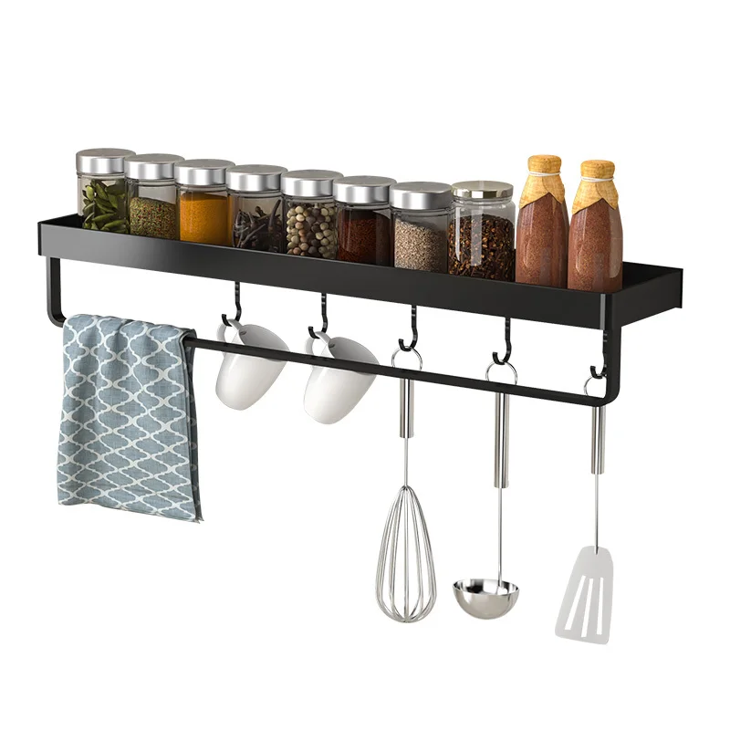 stainless steel kitchen Hole free condiment shelf Wall mounted goods storage rack Condiment storage shelf Kitchen Pendant 
stainless steel kitchen Hole free condiment shelf Wall mounted goods storage rack Condiment storage shelf Kitchen Pendant