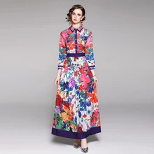 2021 Fall Fashion Designer Runway Beach Long Shirt Dress Vintage Floral Print Turn Down Neck Robe Femme Elgant Party Maxi Dress
2021 Fall Fashion Designer Runway Beach Long Shirt Dress Vintage Floral Print Turn Down Neck Robe Femme Elgant Party Maxi Dress