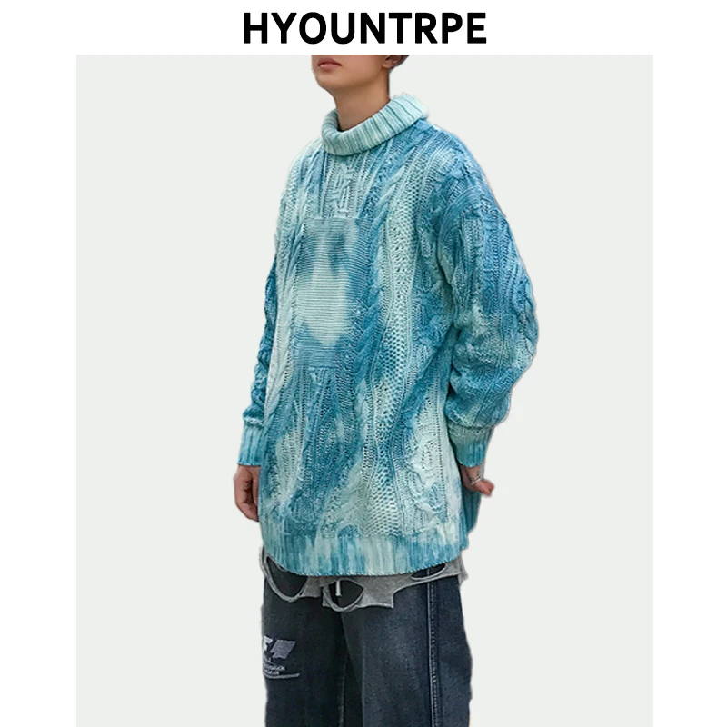 Mens Turtleneck Sweater Pullover Autumn Winter Warm Tie-dyed Sweaters Casual Knitted Sweater Hip Hop Loose Knitwear Streetwear
Mens Turtleneck Sweater Pullover Autumn Winter Warm Tie-dyed Sweaters Casual Knitted Sweater Hip Hop Loose Knitwear Streetwear